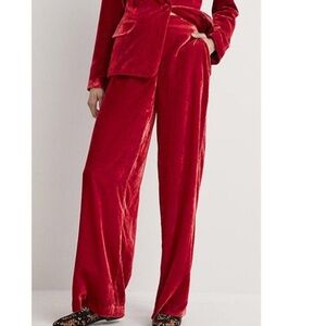 Boden Rich Red Velvet Trousers